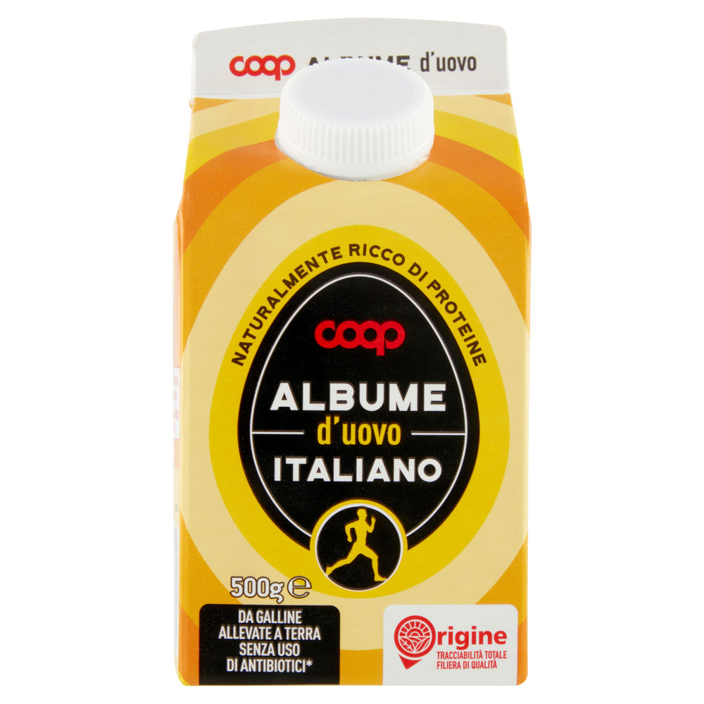 Albume d'uova da galline allevate a terra senza antibiotici origine coop g 500
