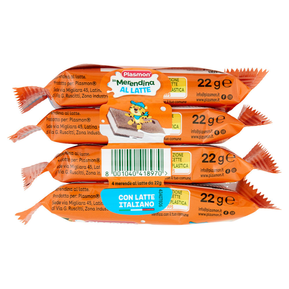 MERENDINA AL LATTE PLASMON 4X22G - 6