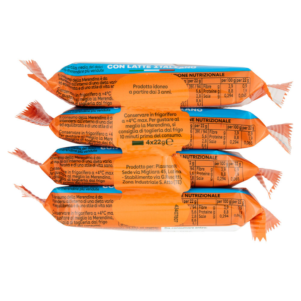 MERENDINA AL LATTE PLASMON 4X22G - 5