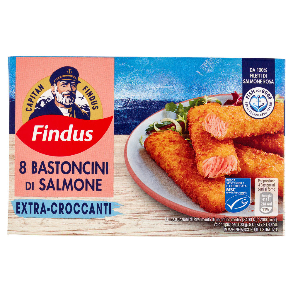 8 BASTONCINI DI SALMONE MSC CAPITAN FINDUS SCATOLA G 200 - 3