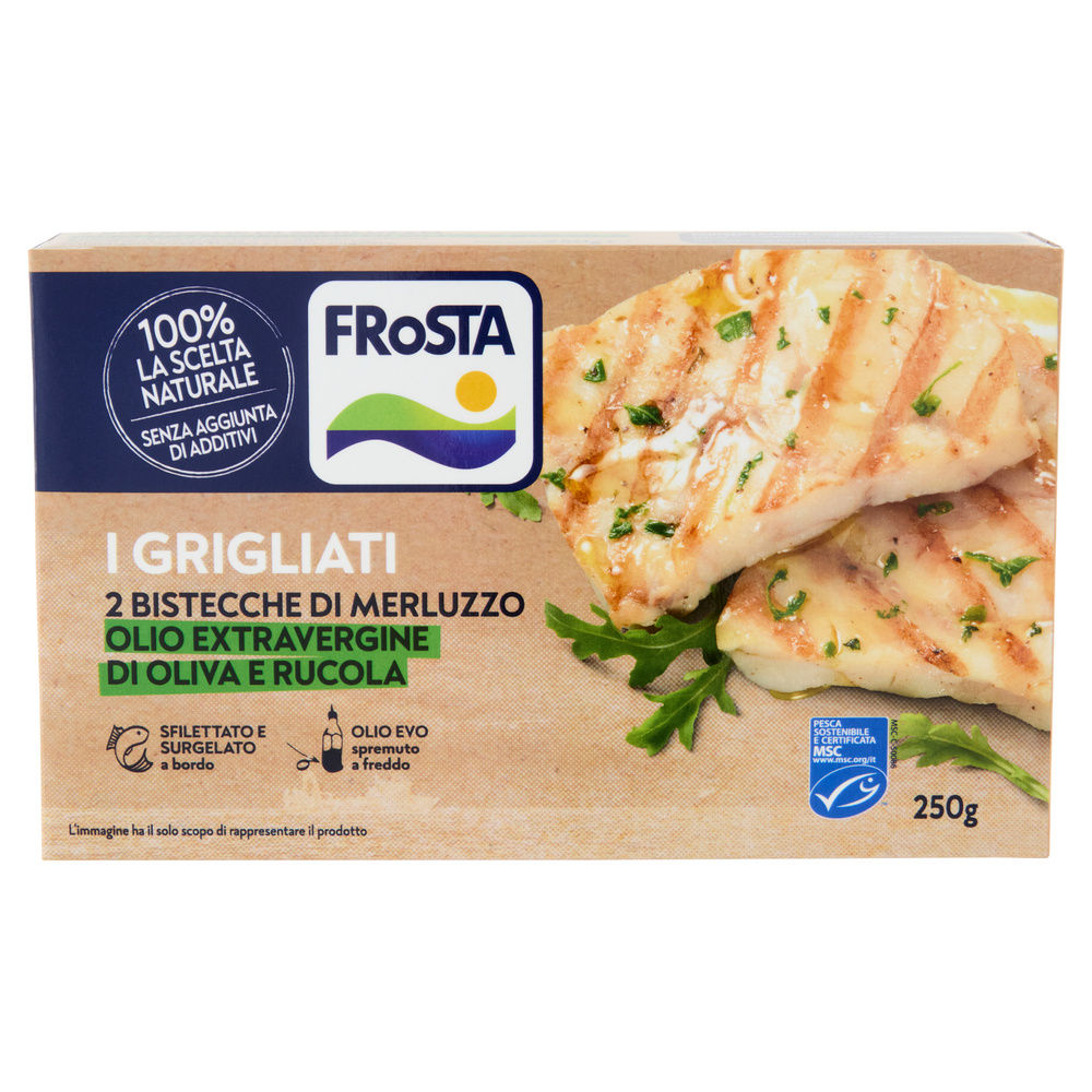 BISTECCA DI MERLUZZO GRIGLIATA ALLA RUCOLA MSC FROSTA SCATOLA G 250 - 5