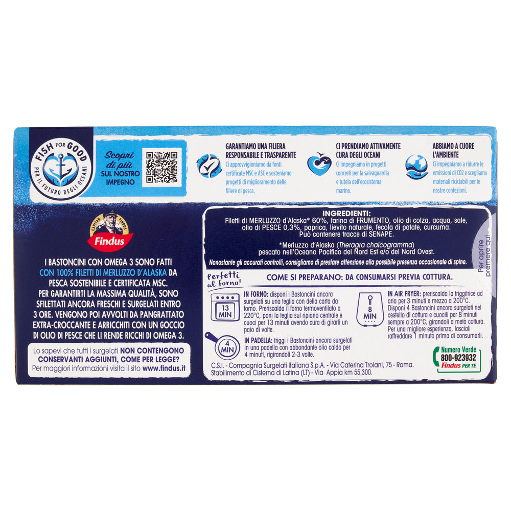 10 BASTONCINI CON OMEGA 3 MSC CAPITAN FINDUS SCATOLA G 250 - 1