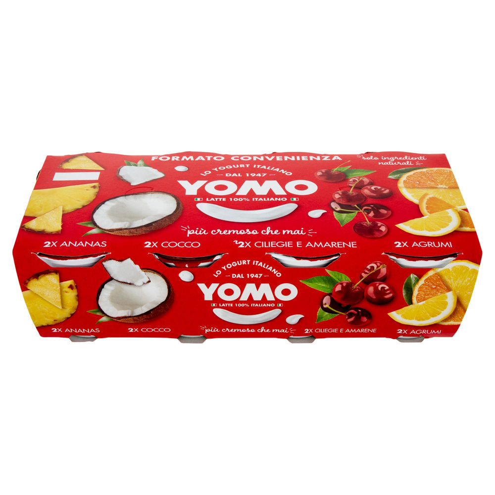 YOGURT YOMO INTERO ANANAS COCCO CILIEGIA & AMARENA E AGRUMI 8X125 G - 7