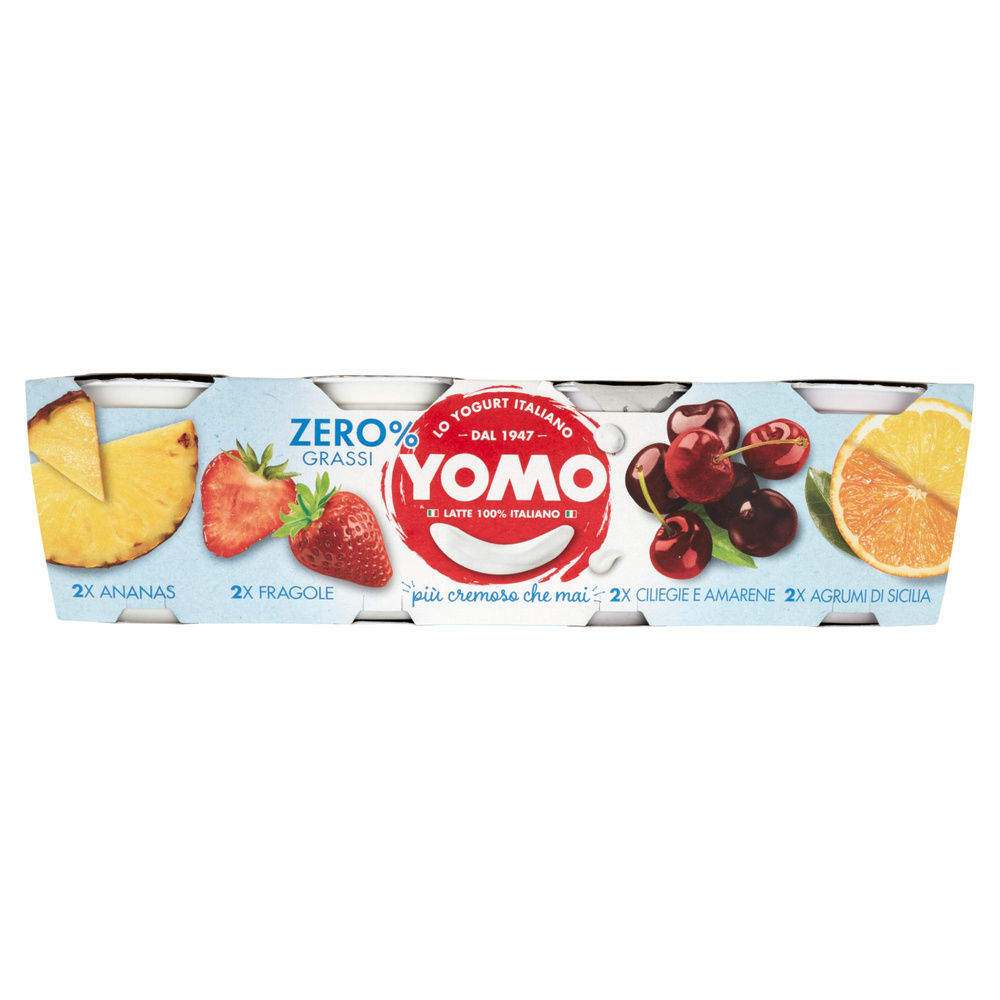 YOGURT YOMO 0,1% 100% NATURALE  AGRUMI, CILIEGIE AMAR, FRAGOLE, MIRTILLO 8X125G - 2