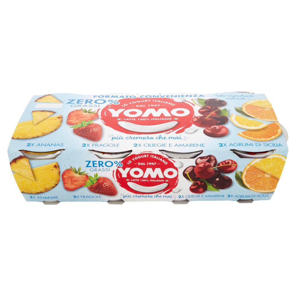 YOGURT YOMO 0,1% 100% NATURALE  AGRUMI, CILIEGIE AMAR, FRAGOLE, MIRTILLO 8X125G - 7