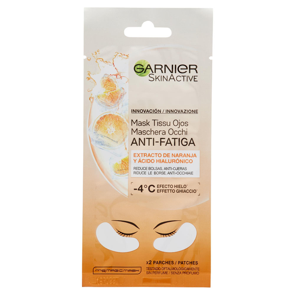 MASCHERA TESSUTO OCCHI ANTIFATICA ORANGE GARNIER SKIN ACTIVE PZ 1 - 2