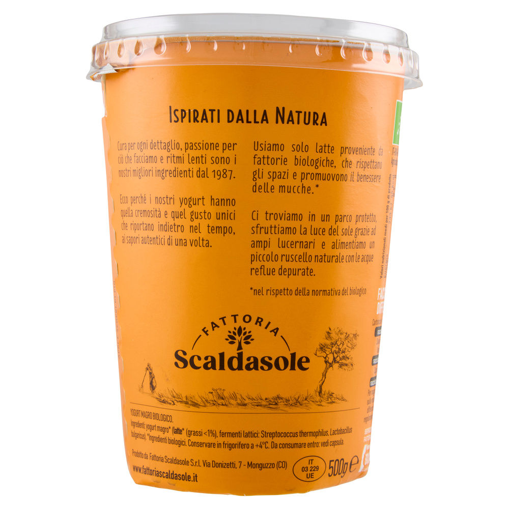 YOGURT MAGRO BIO STRABUONO FATTORIA SCALDASOLE BIANCO 500G - 1