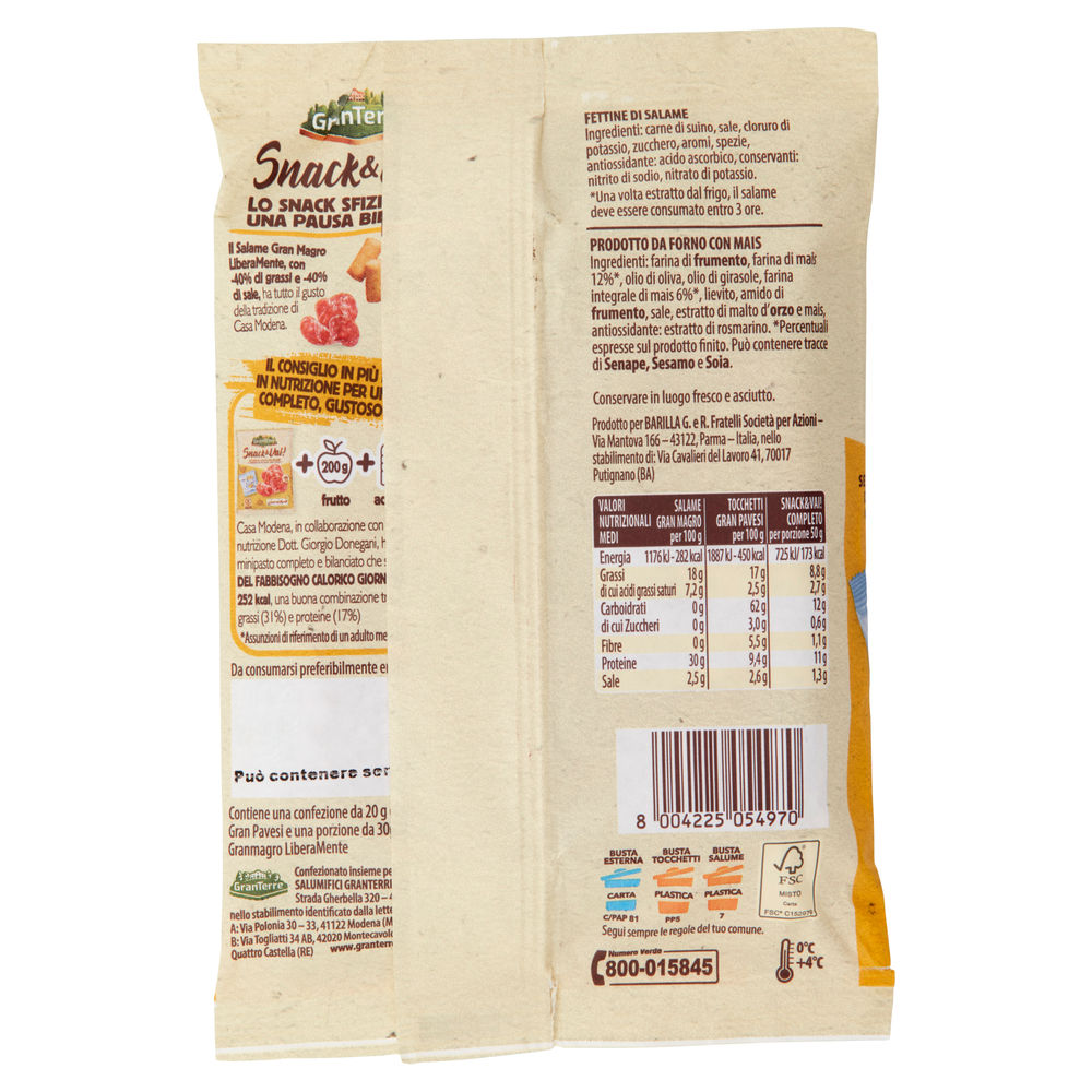 SALAME CON TOCCHETTI MAIS CASA MODENA  LIBERAMENTE SNACK & VAI G 50 - 1
