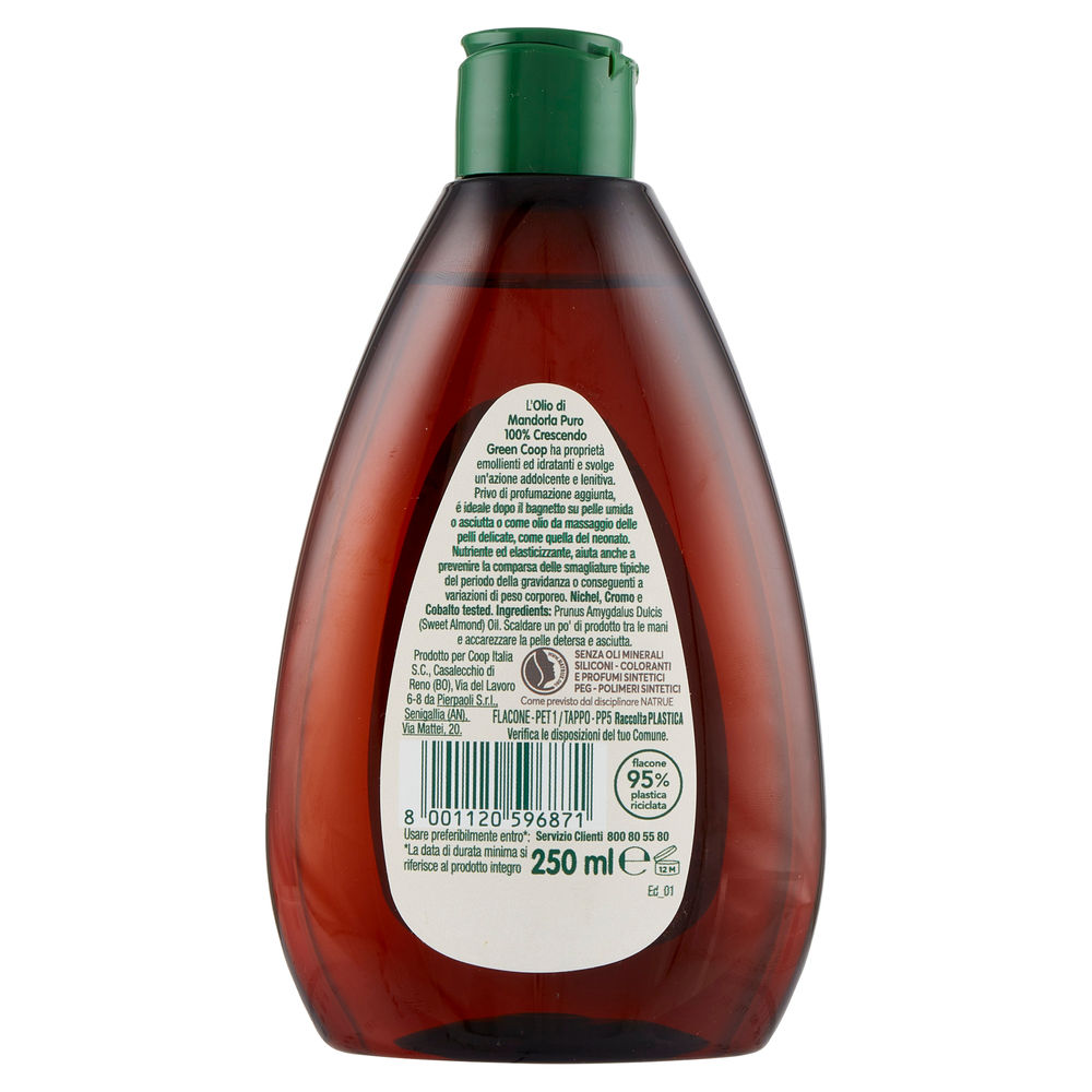 OLIO DI MANDORLA PURO 100% COOP CRESCENDO GREEN ML 250 - 1