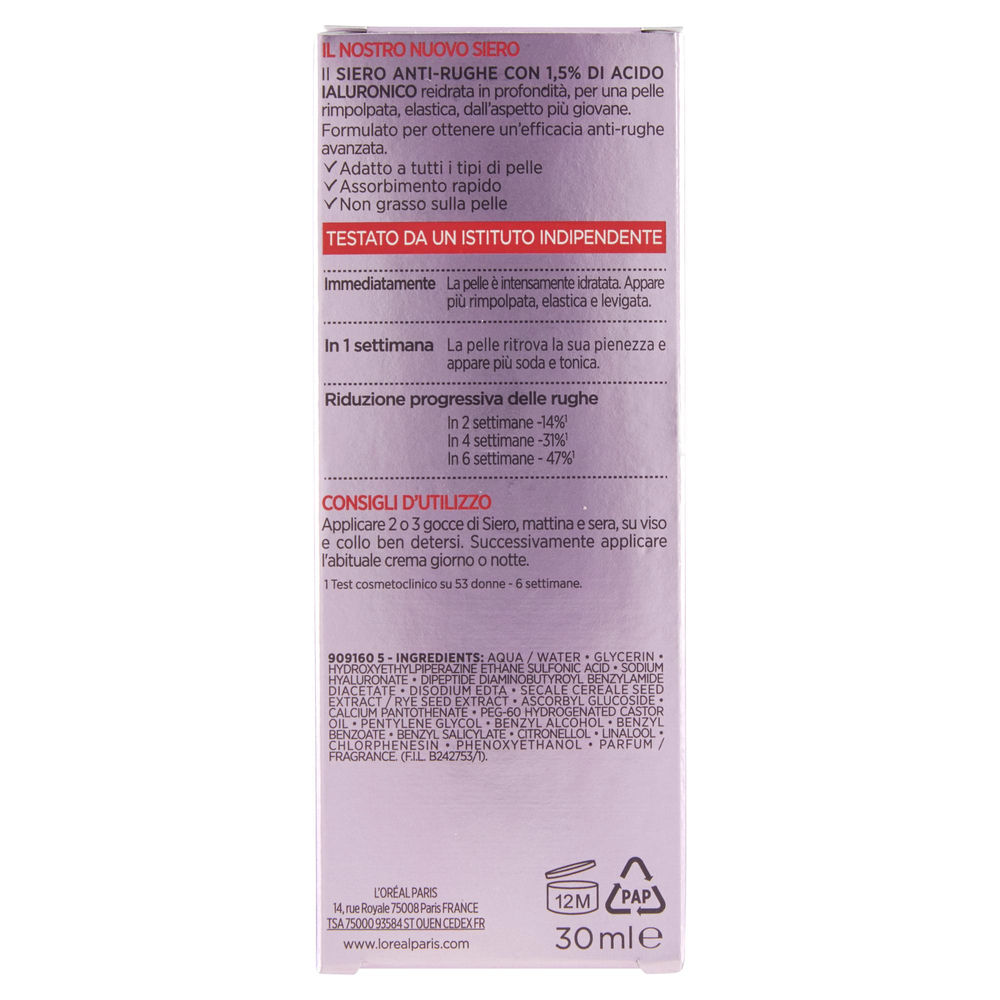 SIERO FILLER HYALURON L'OREAL REVITALIFT ML 30 - 1