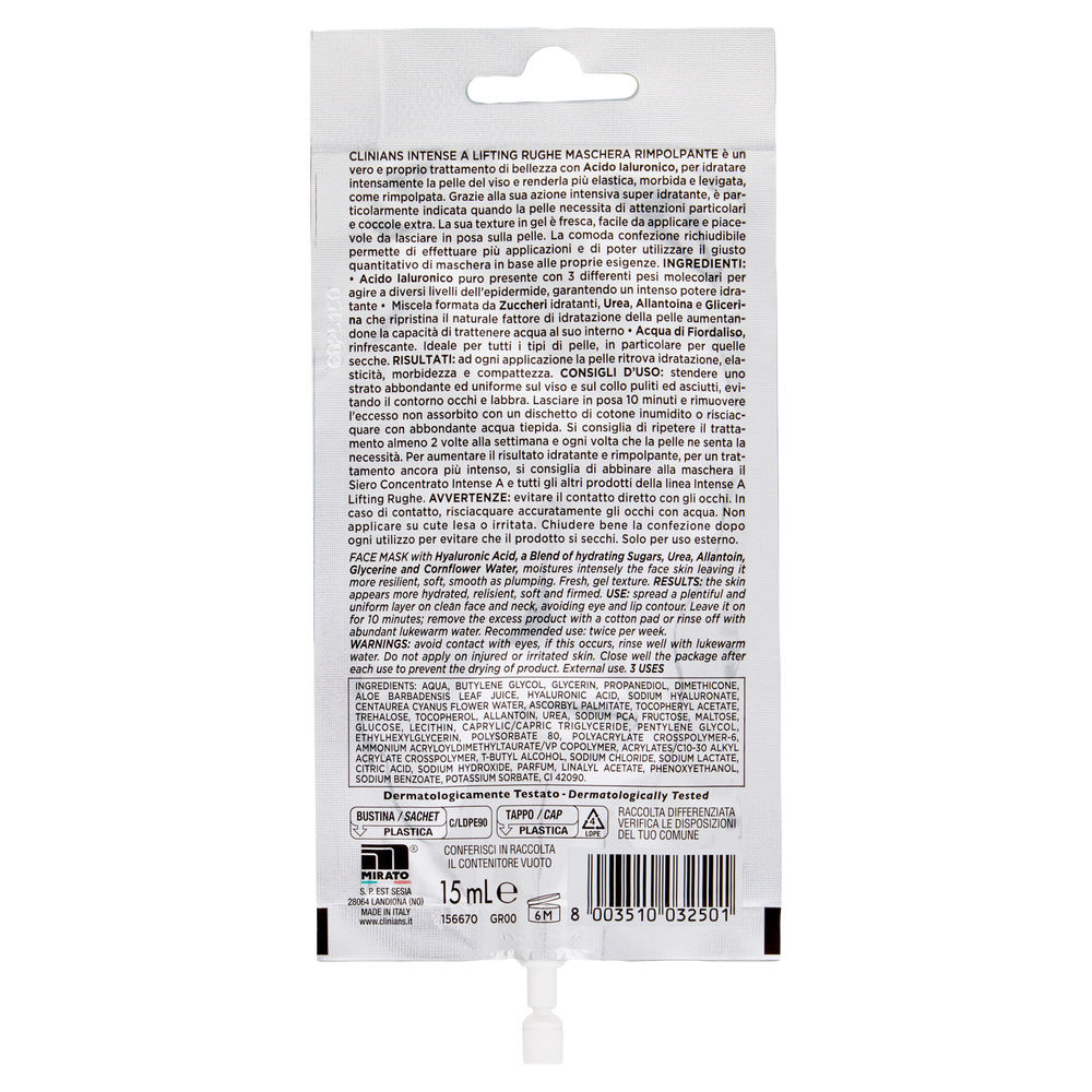 MASCHERA VISO RIMPOLPANTE CLINIANS 15ML - 1