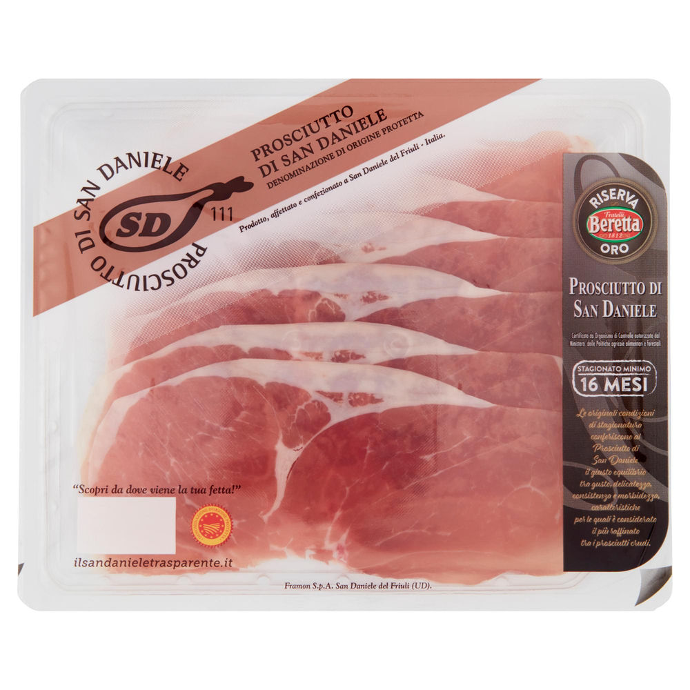 PROSCIUTTO S.DANIELE DOP RISERVA ORO STAG. 16M G 90 - 0