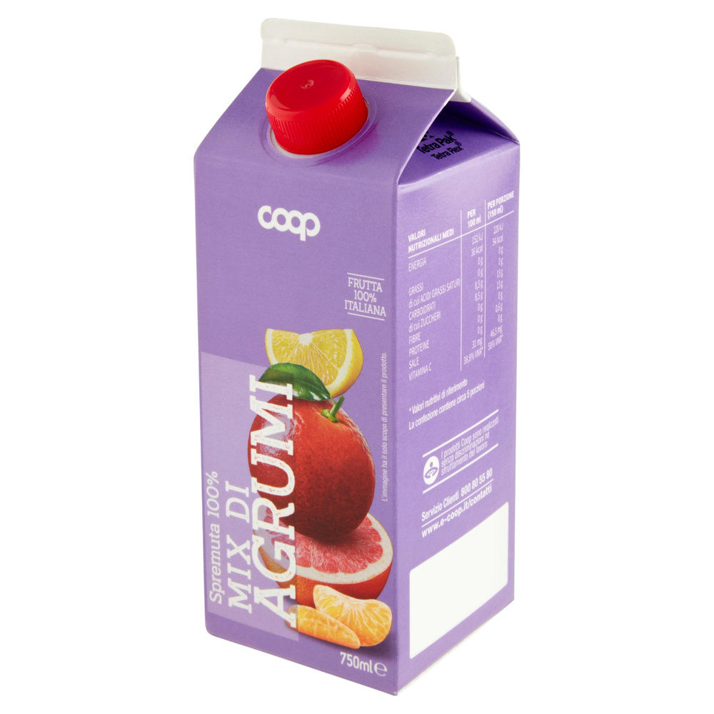 SPREMUTA 100% MIX AGRUMI COOP ML 750 - 7