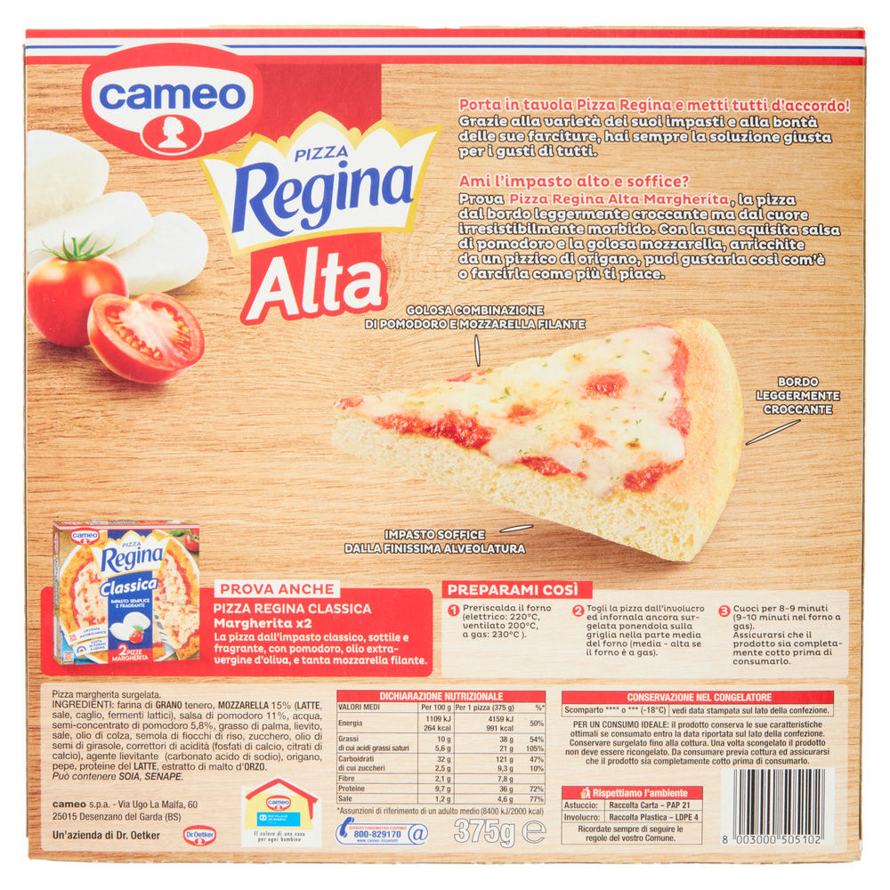 PIZZA REGINA MARGHERITA ALTA CAMEO CARTONE G 375 - 1