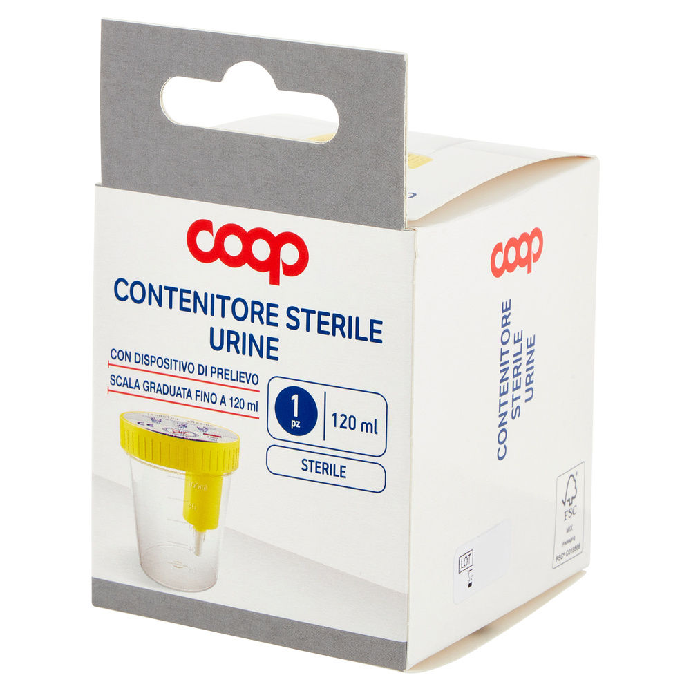 CONTENITORE URINE STERILE CON SISTEMA DI PRELIEVO COOP PZ 1 - 2