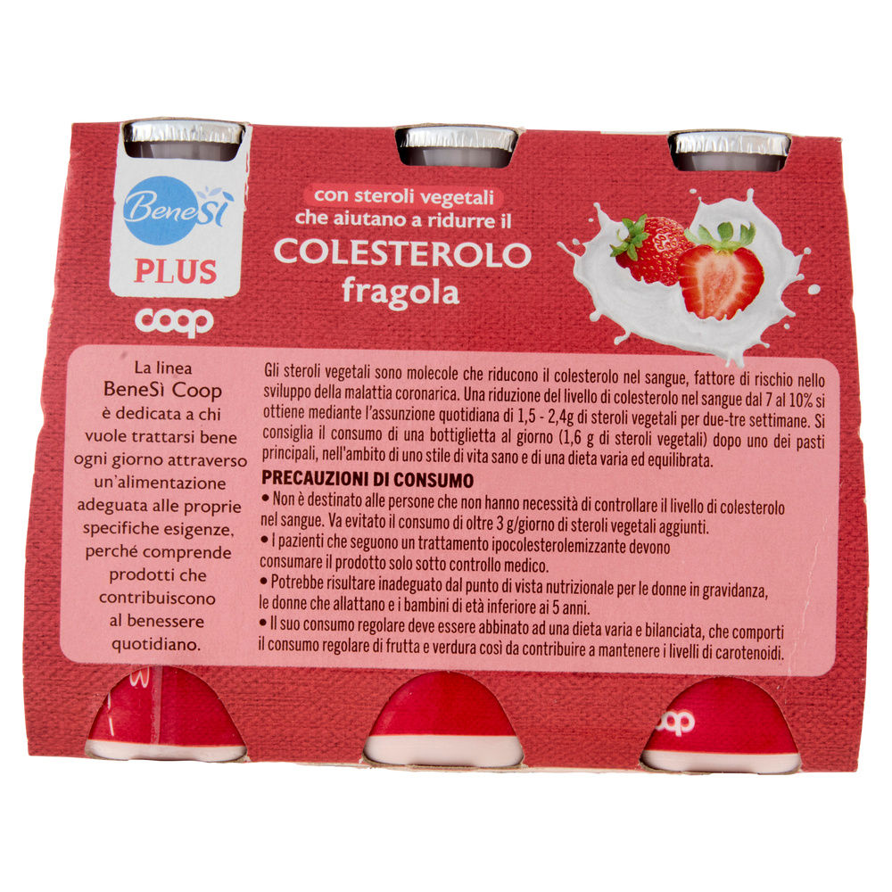 LATTE FERMENTATO ANTICOLESTEROLO FRAGOLA BENE SI' COOP CLUSTER 6X100G - 1