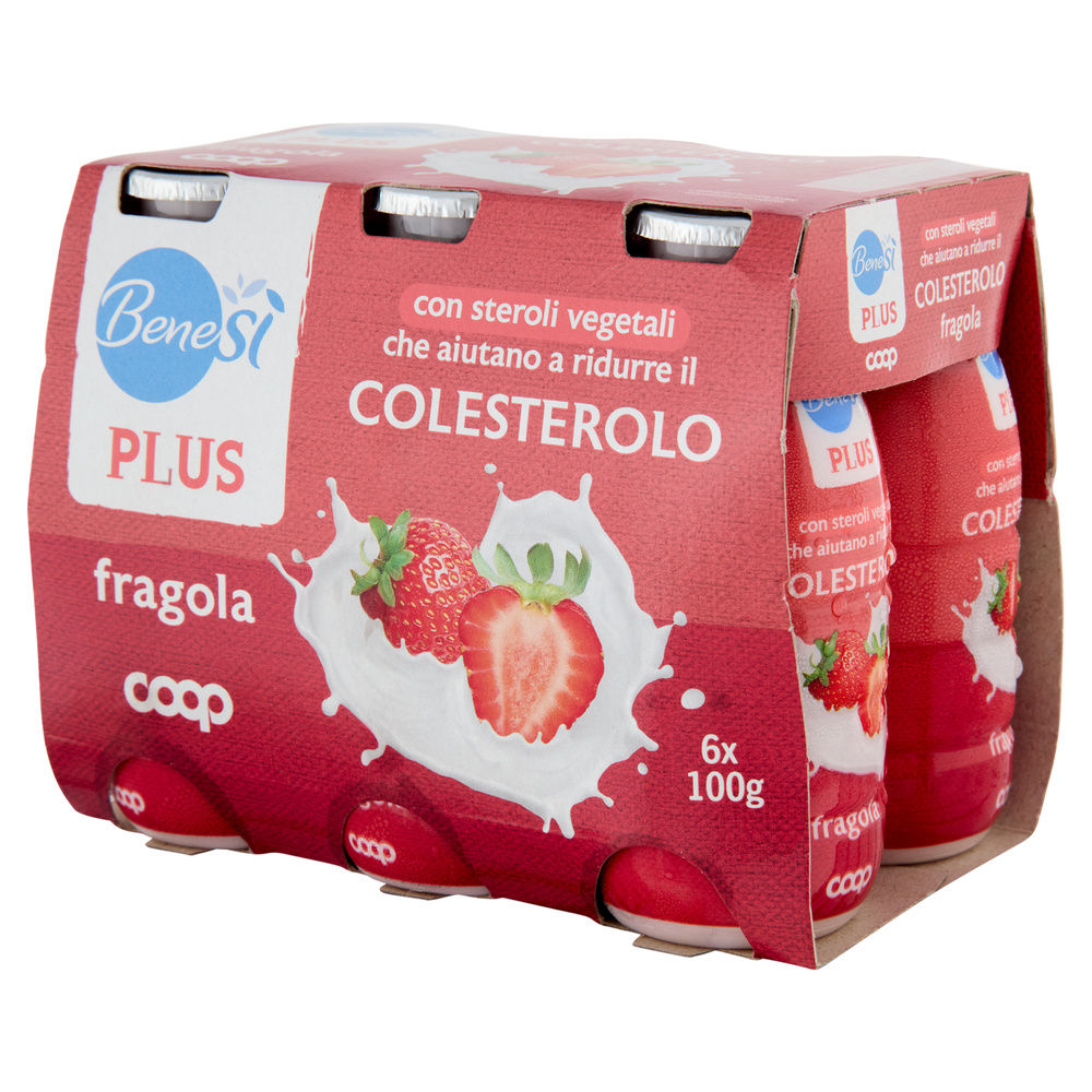 LATTE FERMENTATO ANTICOLESTEROLO FRAGOLA BENE SI' COOP CLUSTER 6X100G - 7