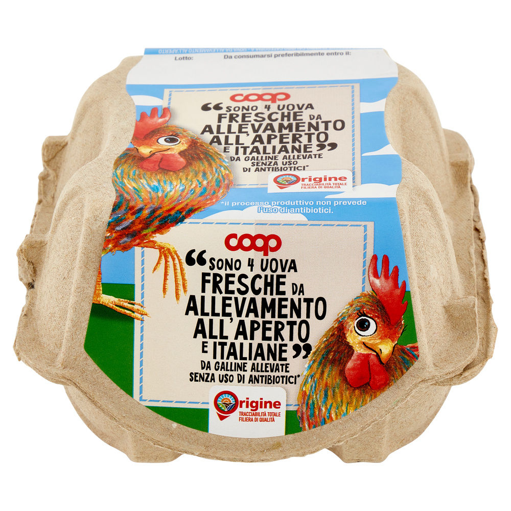 UOVA FRESCHE DA GALLINE ALL.ALL'APERTO SENZA ANTIB.CAL.DIV.X4 ORIGINE COOP G 230 - 7
