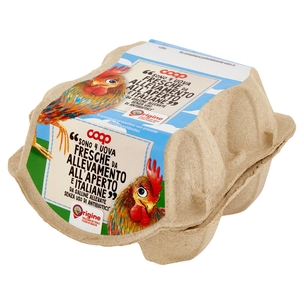 UOVA FRESCHE DA GALLINE ALL.ALL'APERTO SENZA ANTIB.CAL.DIV.X4 ORIGINE COOP G 230 - 3