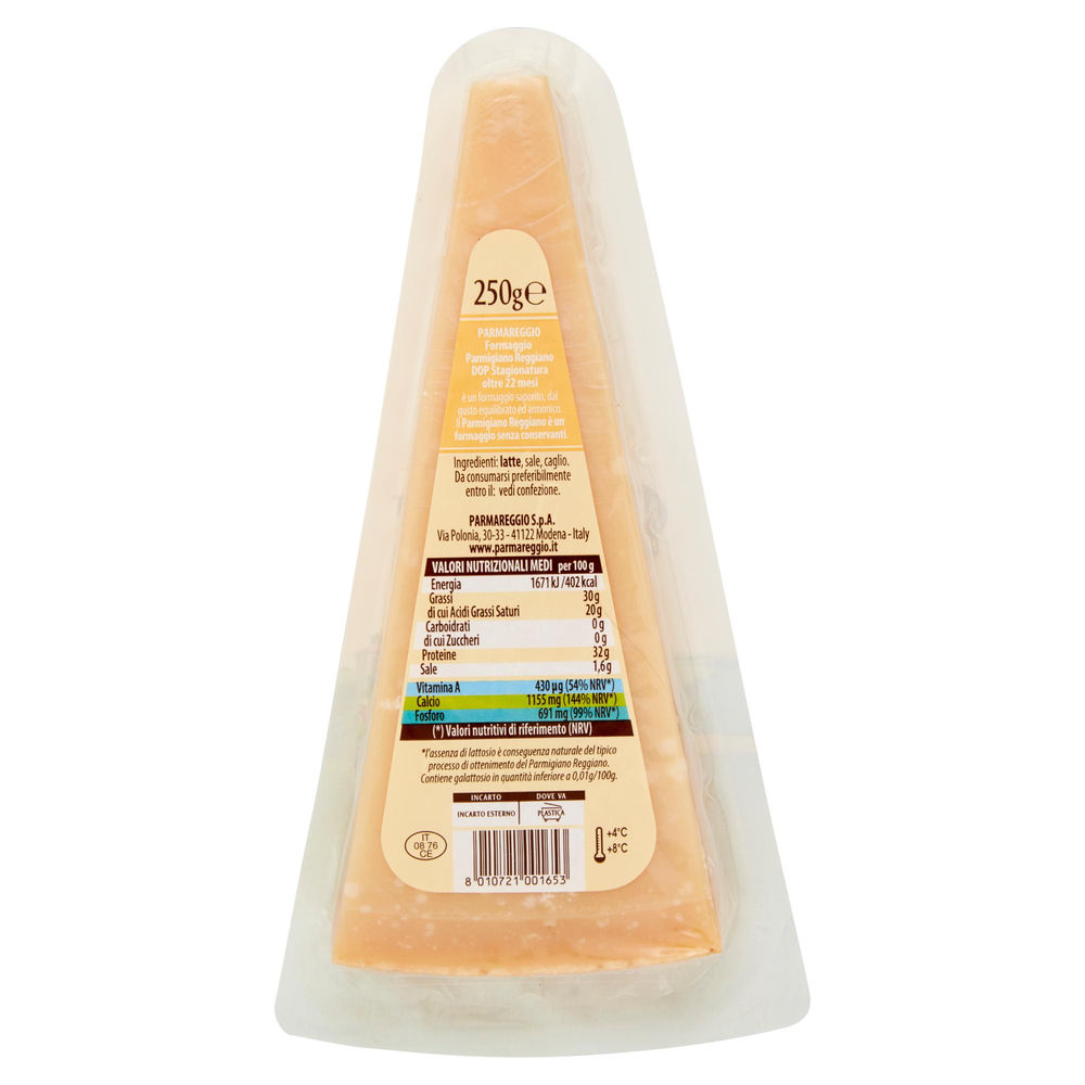 PARMIGIANO REGGIANO DOP 22 MESI PARMAREGGIO LAMINATO 250 G - 1