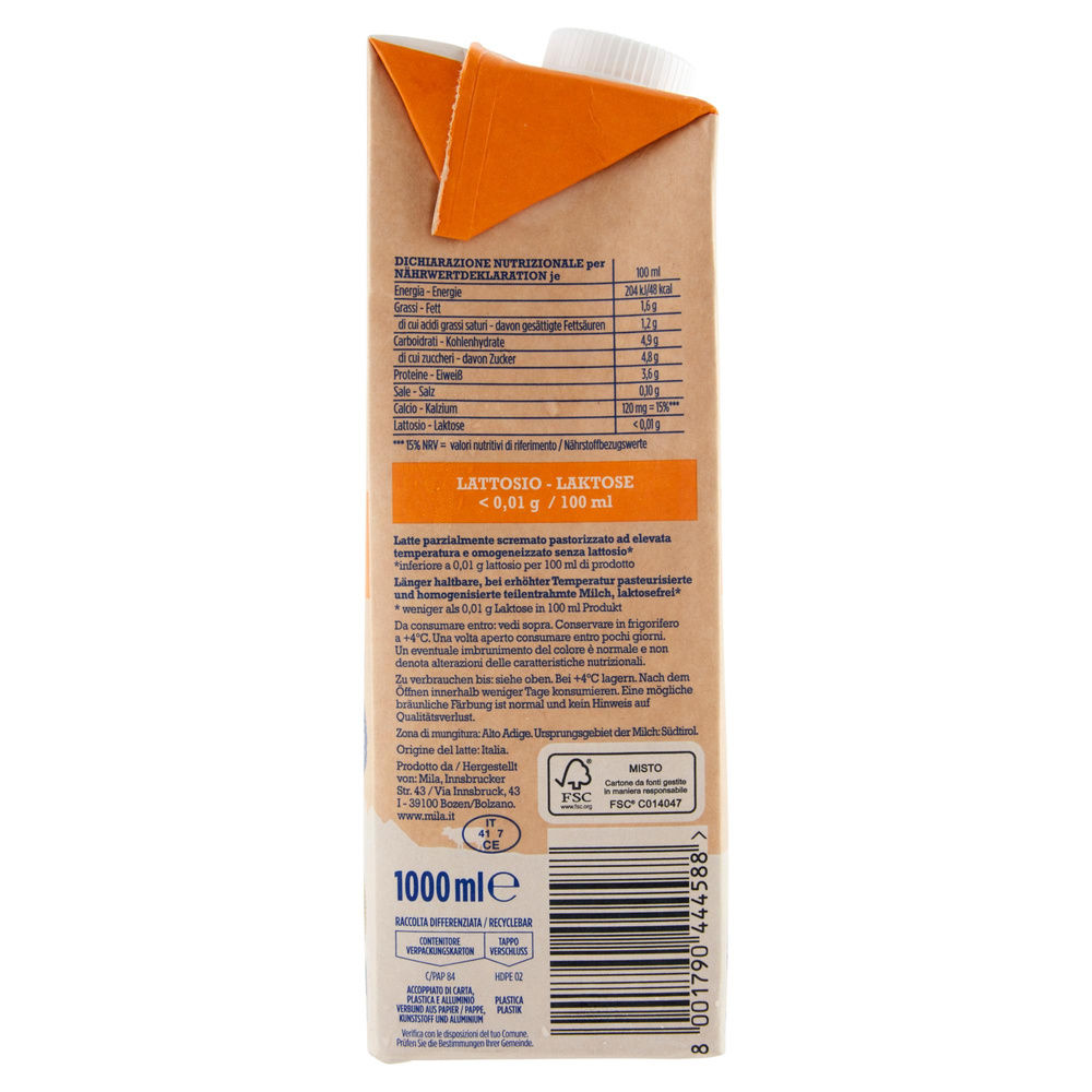 LATTE FIENO MILA 1,5% SENZA LATTOSIO L. 1 - 4