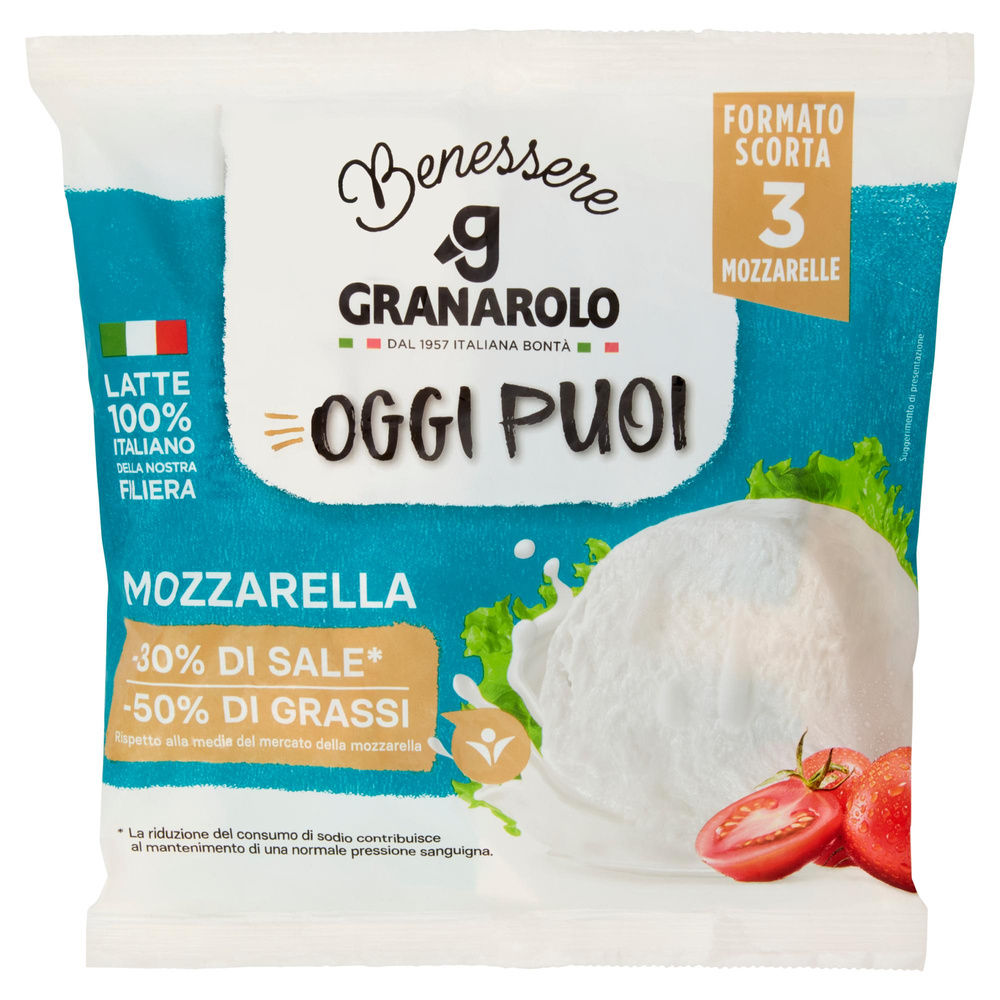 MOZZARELLA OGGI PUOI GRANAROLO -30% SALE E -50% GRASSI 100GX3 - 2