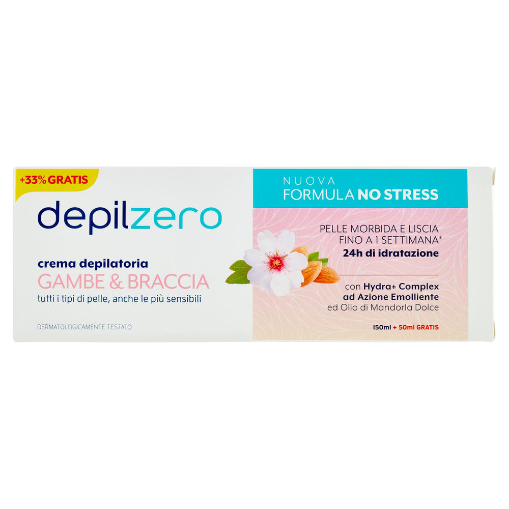 CREMA DEPILATORIA GAMBE E BRACCIA DEPILZERO ML 150+50 GRATIS - 0