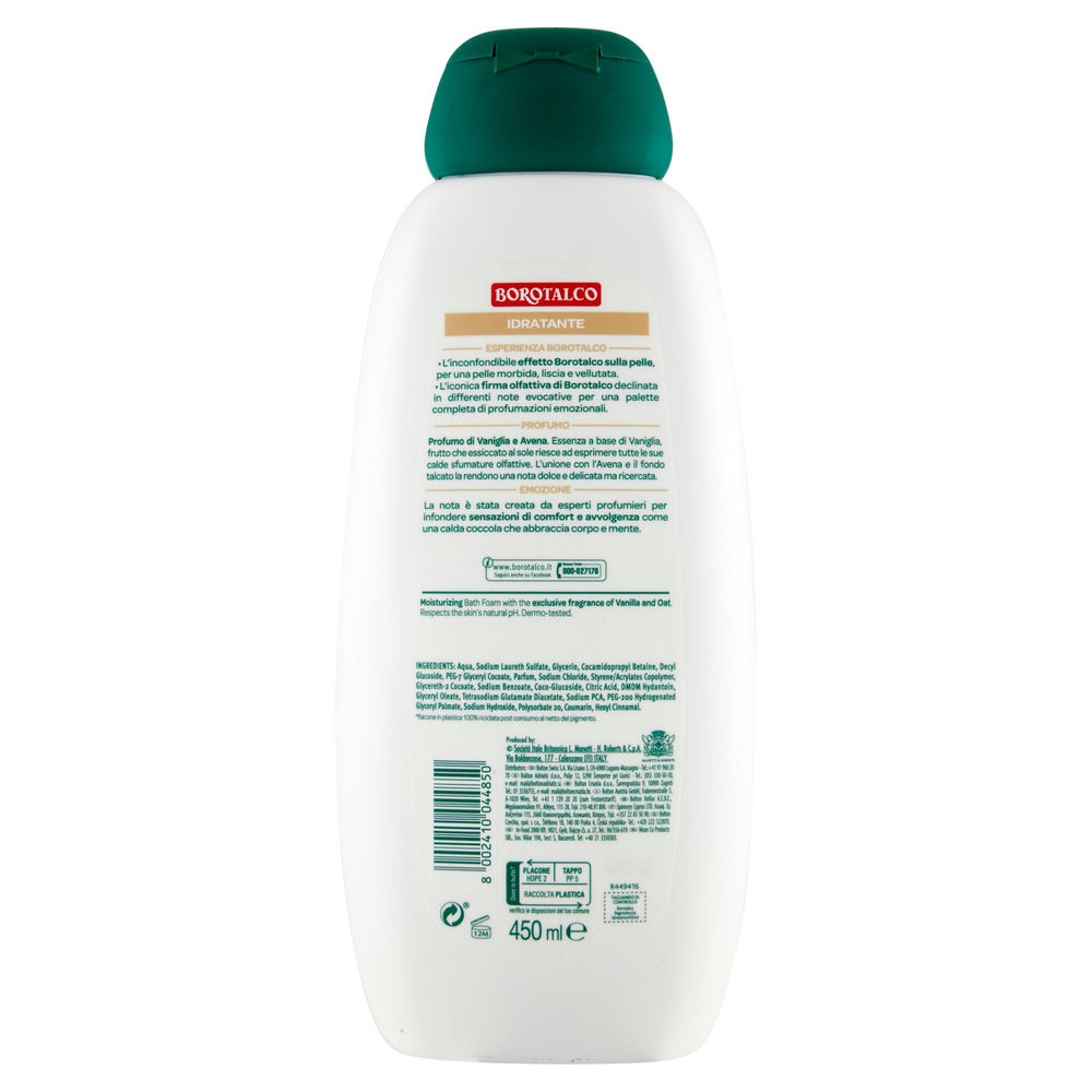BAGNOSCHIUMA BOROTALCO IDRATANTE VANIGLIA E AVENA ML 450 - 1