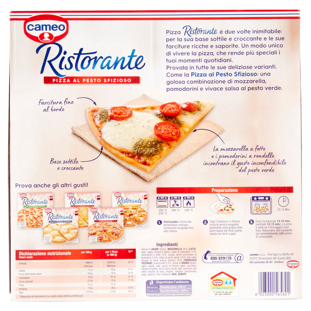 PIZZA CAMEO RISTORANTE PESTO SFIZIOSO G 355 - 1