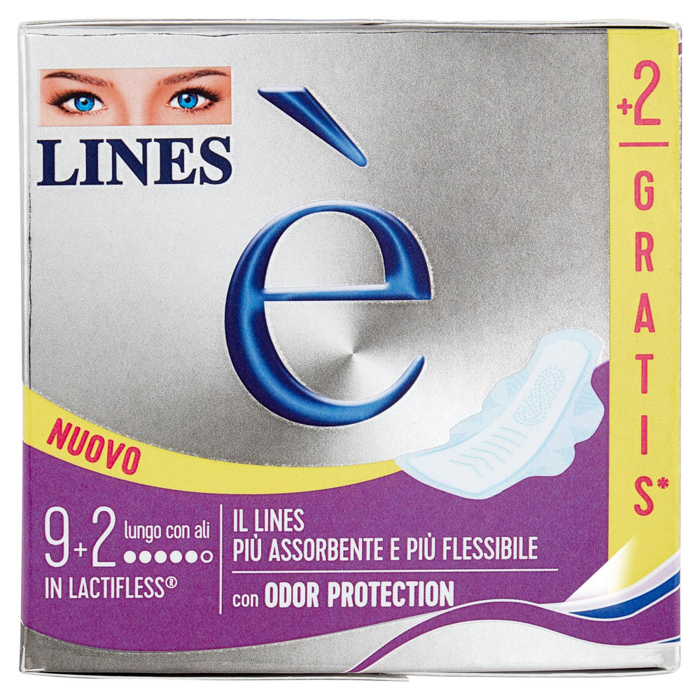 ASSORBENTI LINES E' LUNGO PACCO SINGOLO PZ.9+2GRATIS - 0