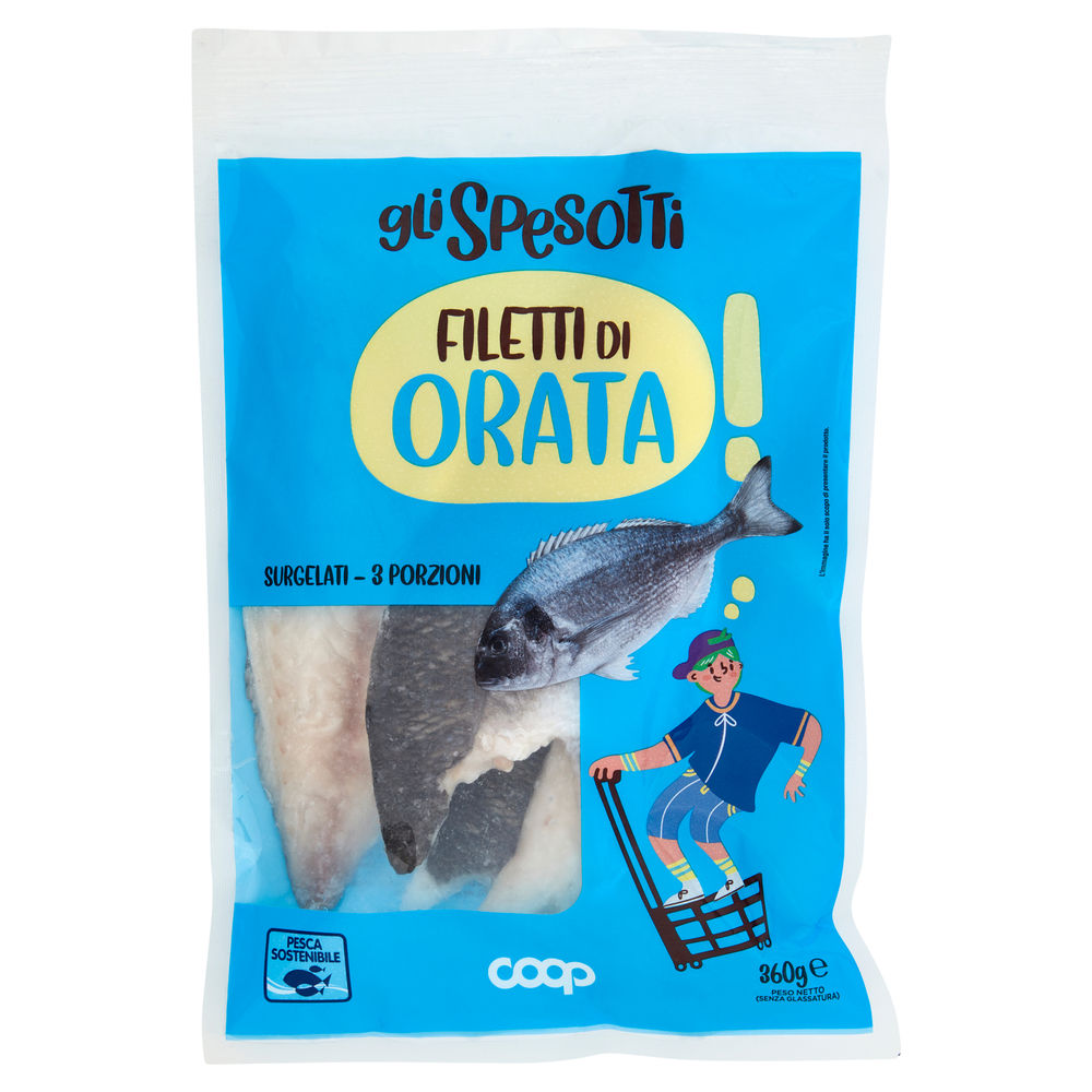 Filetti di orata surgelati gli spesotti coop busta g 360