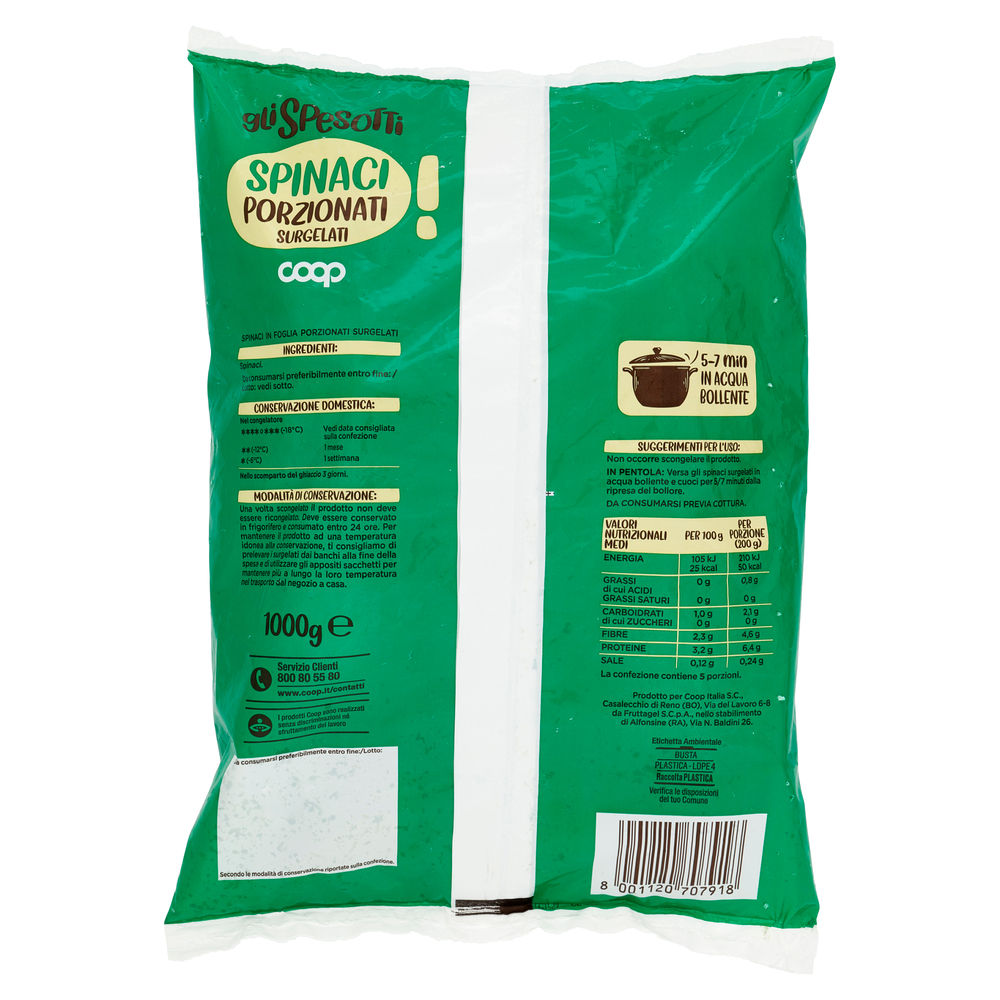 SPINACI GLI SPESOTTI COOP BUSTA KG 1 - 2