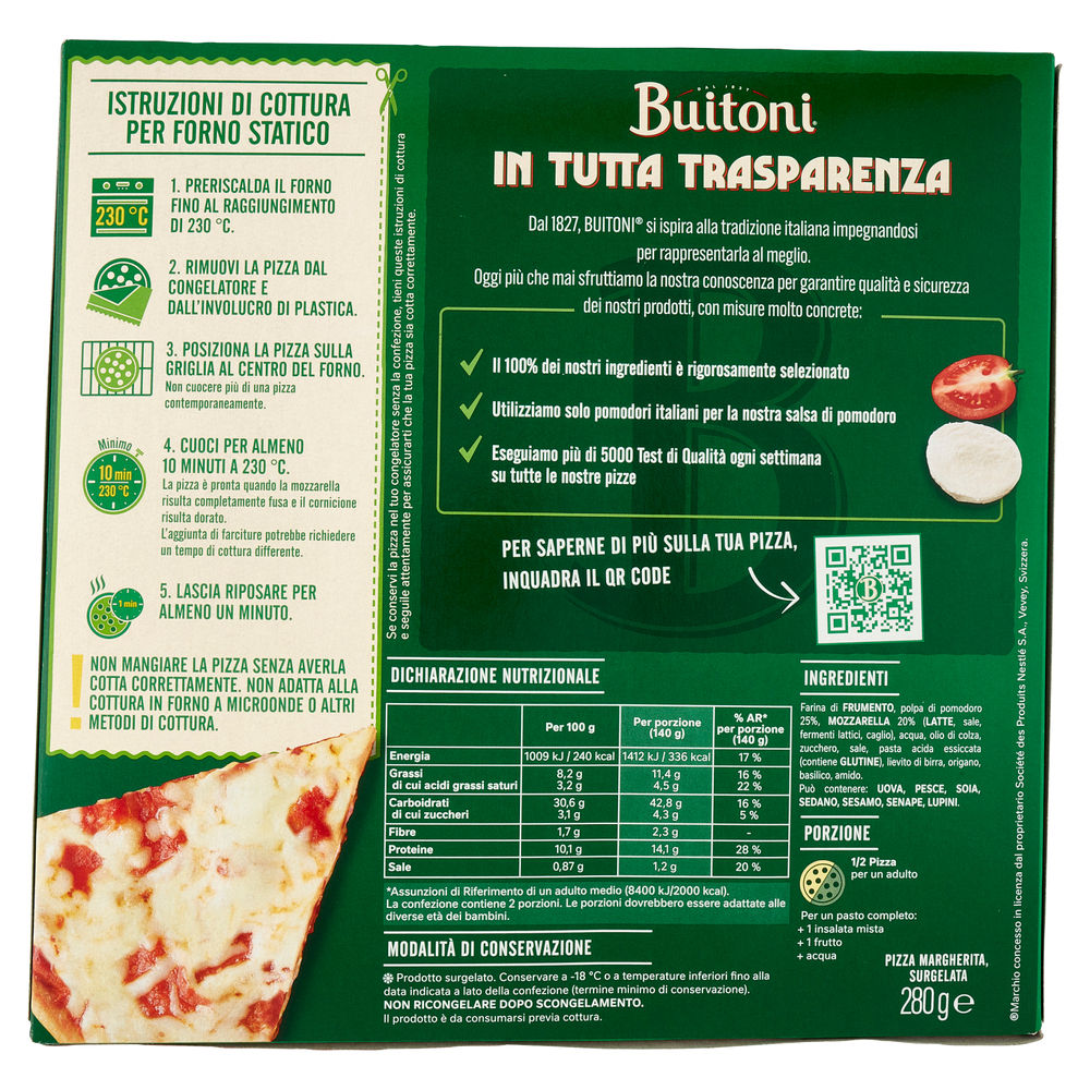 PIZZA MARGHERITA FORNO DI PIETRA BUITONI G 280 - 1