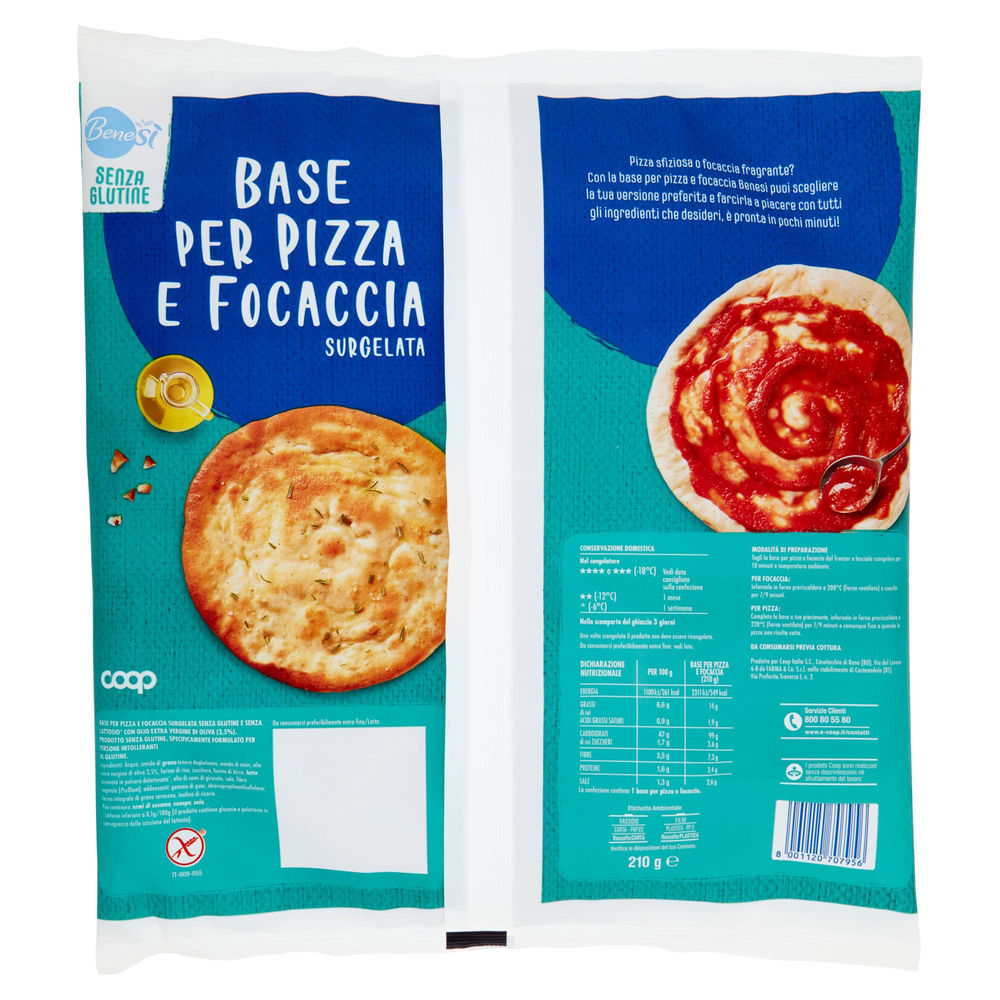 BASE PIZZA E FOCACCIA SENZA GLUTINE BENE SI COOP SURG G 210 - 1