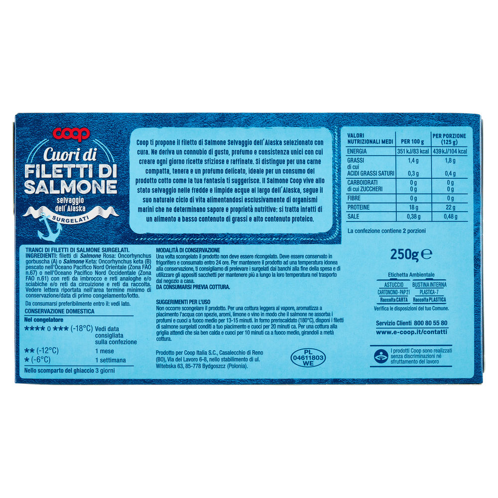 CUORI DI SALMONE SURG SELVAGGIO D'ALASKA COOP SCATOLA G 250 - 2