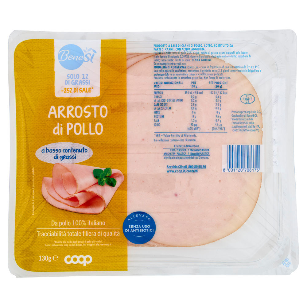 ARROSTO DI POLLO DA POLLI ALL.S/ANTIB. -25% DI SALE BENESI' COOP G 130 - 2