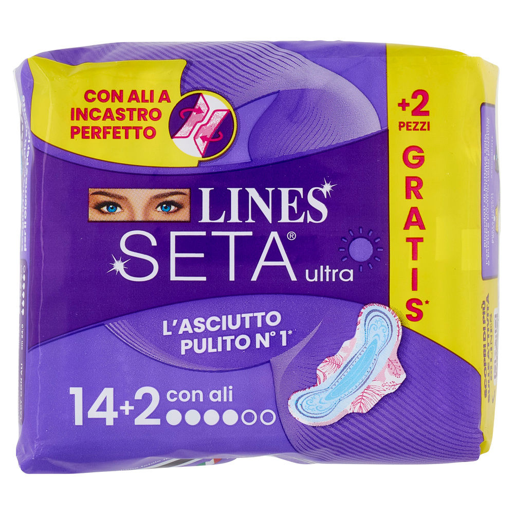 ASSORBENTI LINES SETA ULTRA ALI PACCO SINGOLO PZ.14+2GRATIS - 5