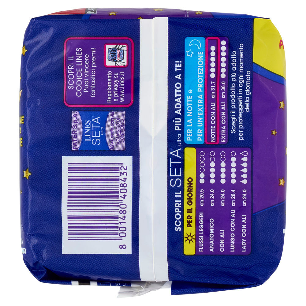 ASSORBENTI LINES SETA ULTRA NOTTE PACCO SINGOLO PZ.10+1GRATIS - 3