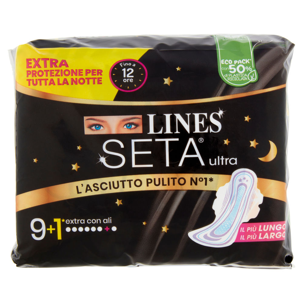 ASSORBENTI LINES SETA ULTRA EXTRA PACCO SINGOLO PZ.9+1GRATIS - 0