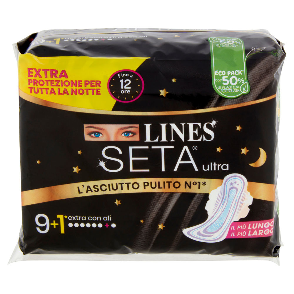 ASSORBENTI LINES SETA ULTRA EXTRA PACCO SINGOLO PZ.9+1GRATIS - 5