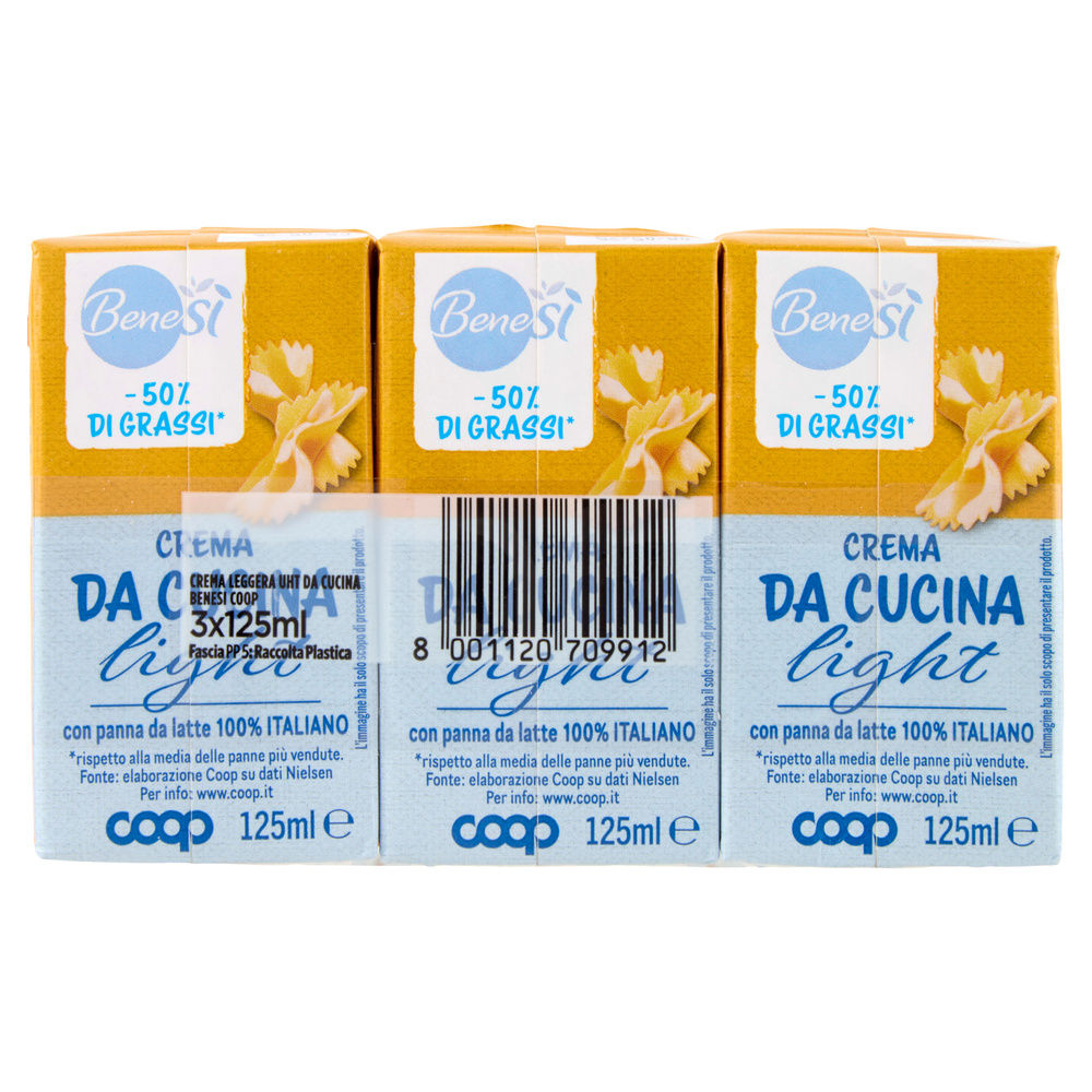 CREMA LEGGERA UHT DA CUCINA BENESI' COOP BRICK 3X125ML - 1
