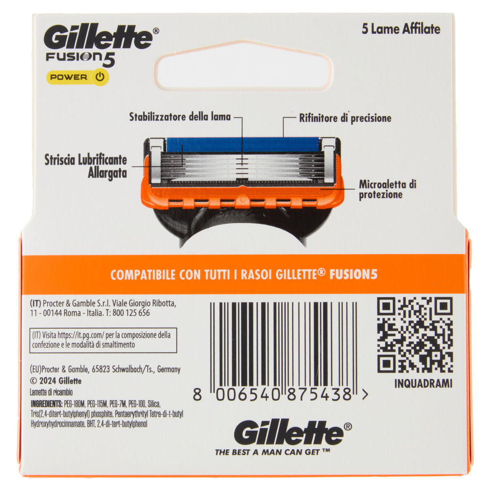 LAME DI RICAMBIO GILLETTE FUSION5 POWER PZ.4 - 1