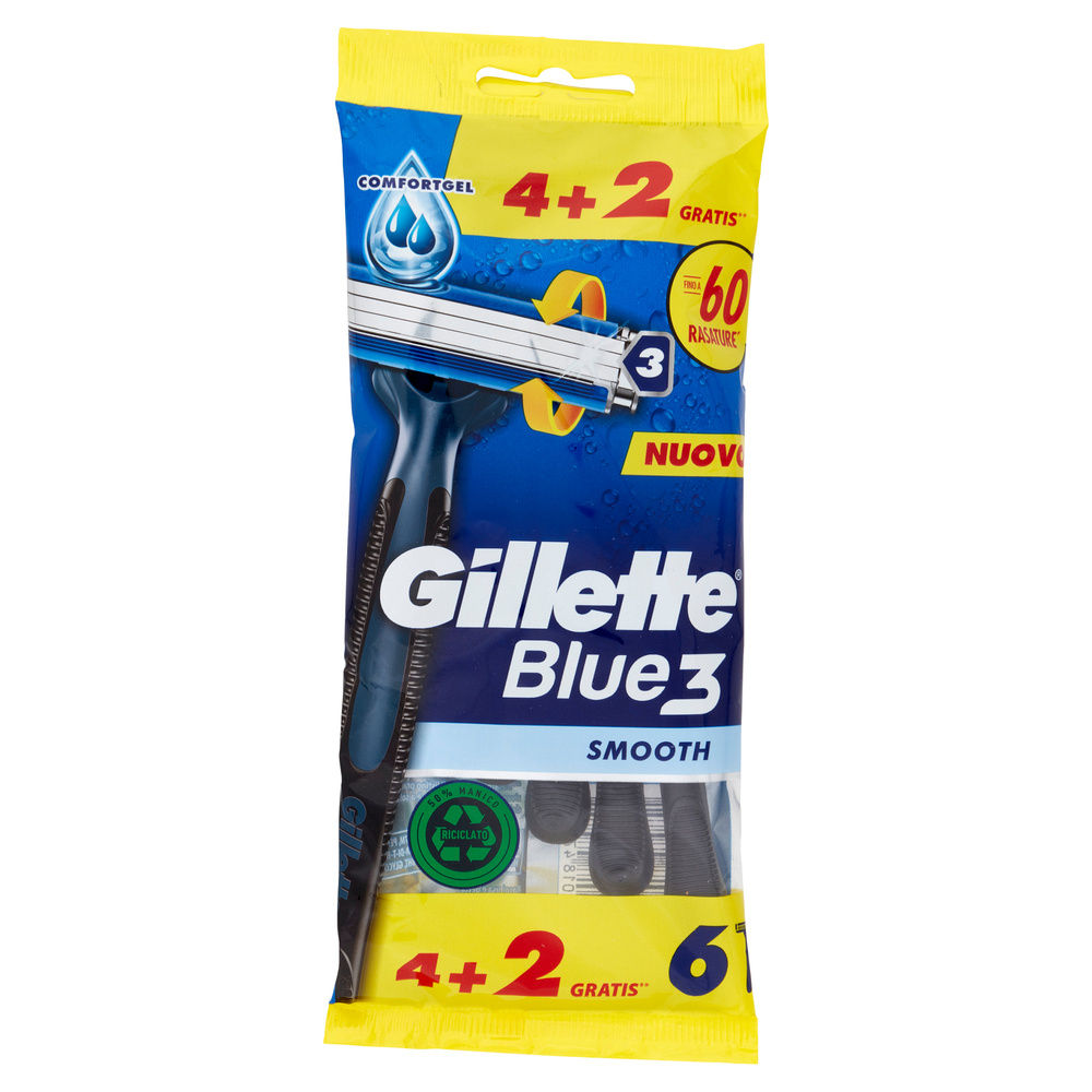 RASOIO USA&GETTA GILLETTE BLUE III STANDARD PZ.4+2 GRATIS - 3
