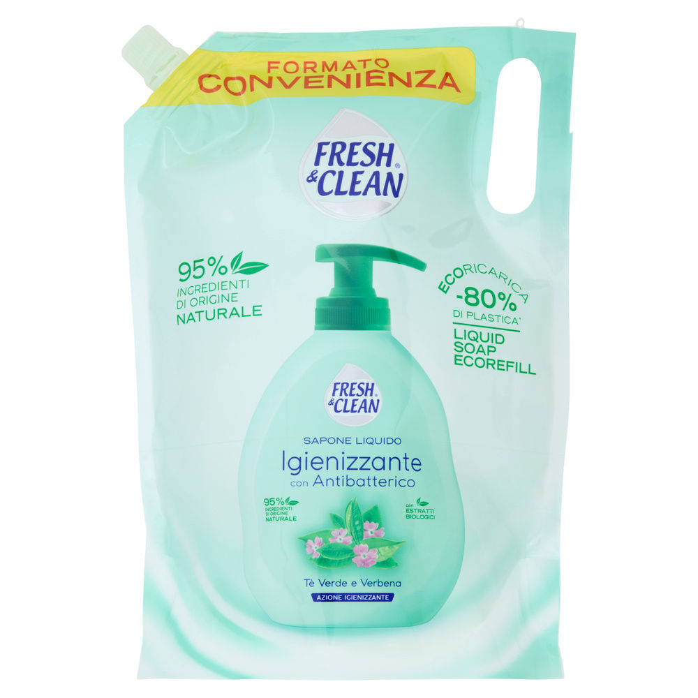 SAPONE LIQUIDO FRESH&CLEAN IGIENIZZANTE ANTIBATT.T&Egrave; VERDE VERBENA ECORIC.L 1 - 0
