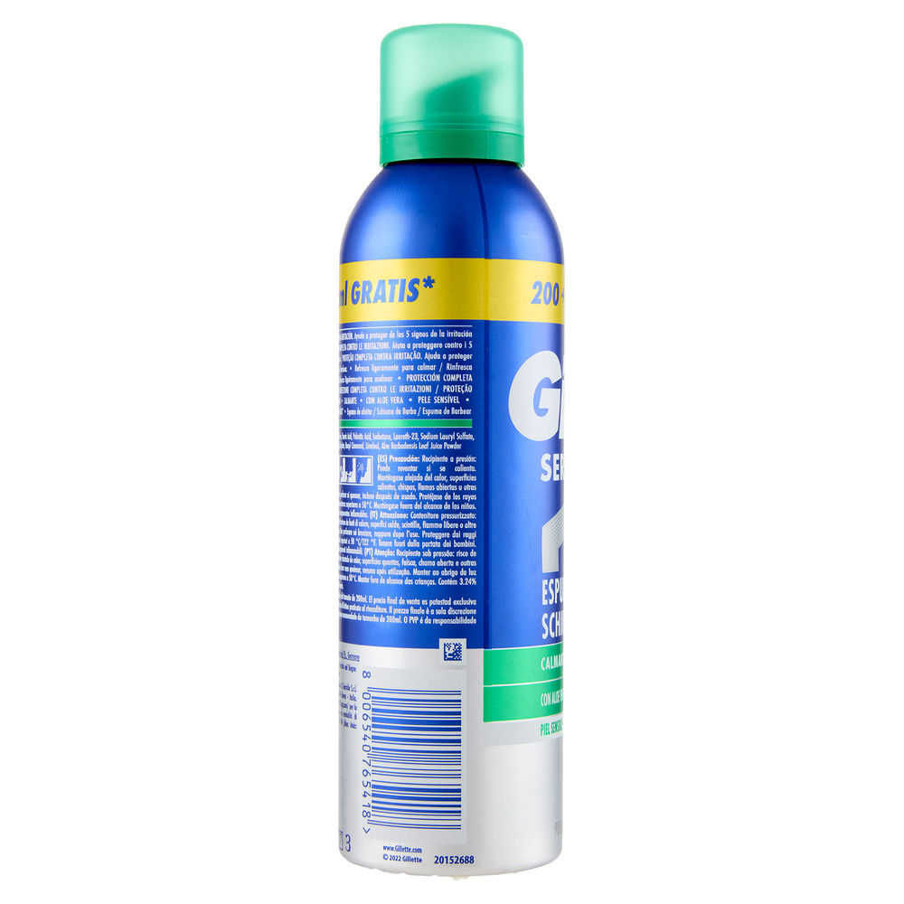 SCHIUMA DA BARBA GILLETTE SERIES PELLI SENSIBILI ML 200+50GRATIS - 3