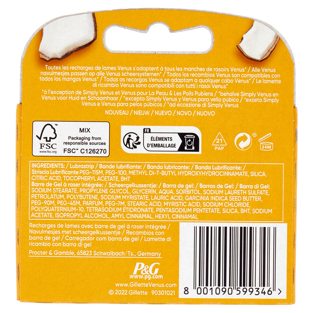 LAME GILLETTE VENUS COMFORTGLIDE COCONUT SKIN CUSHION 5 LAME PZ. 3 - 1