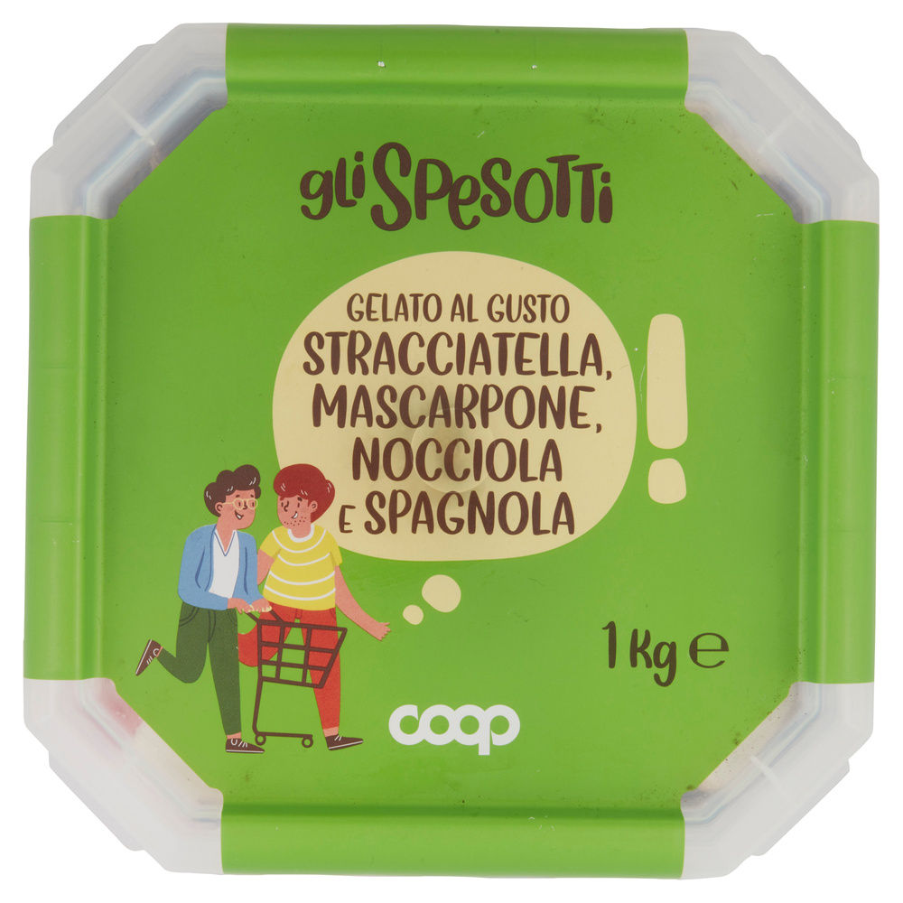 GELATO GUSTO STRACCIATELL,MASCARPON,NOCCIOL,SPAGNOLA GLI SPESOTTI COOP VASCH.KG1 - 2