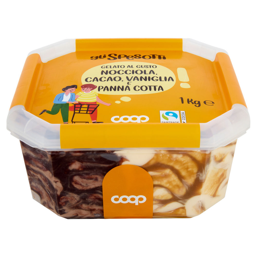 GELATO GUSTO NOCCIOLA,CACAO,VANIGLIA E PANNACOTTA GLI SPESOTTI COOP VASCHET KG1 - 4