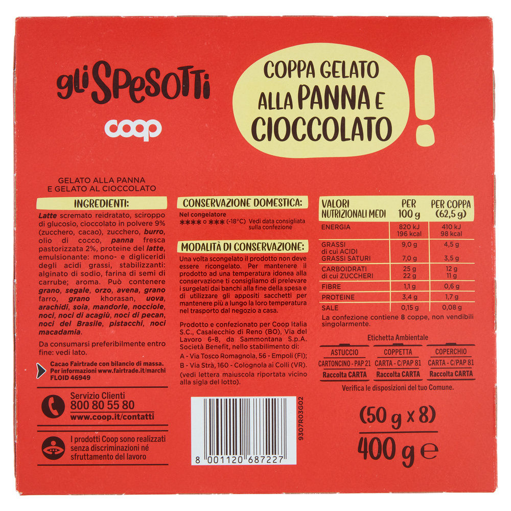 COPPA GELATO PANNA E CIOCCOLATO GLI SPESOTTI COOP G50 X8PZ G 400 - 1