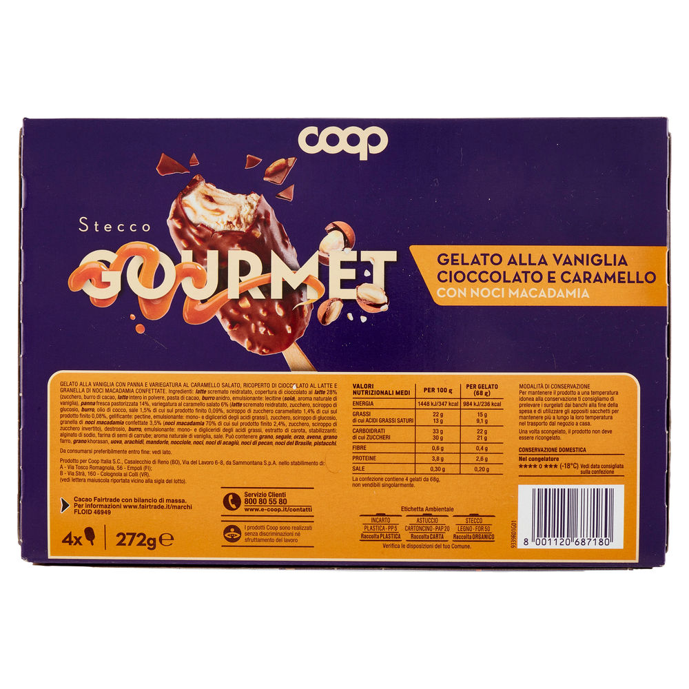 STECCO GOURMET CARAMELLO SALATO E NOCI MACADAMIA COOP G68X4PZ G 272 - 1